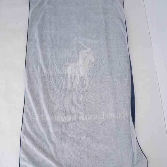 Vintage Ralph Lauren Fragrances Navy Bathing/Swimming 100% Cotton Towel - Picture 2 of 10